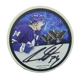 Auston Matthews Toronto Maple Leafs Autographed Inglasco Rocket Richard Puck - Limited Edition of 134