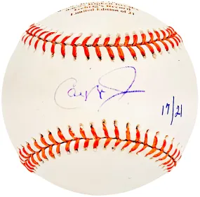 Cal Ripken Jr. Autographed Official Ironman Logo AL Baseball Baltimore Orioles #17/21 Steiner & MLB Holo #MR085238