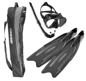 Cressi Gara Professional LD Mask, Snorkel & Fins Set