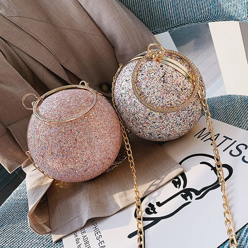 Crystal Ball-Shaped Handbag