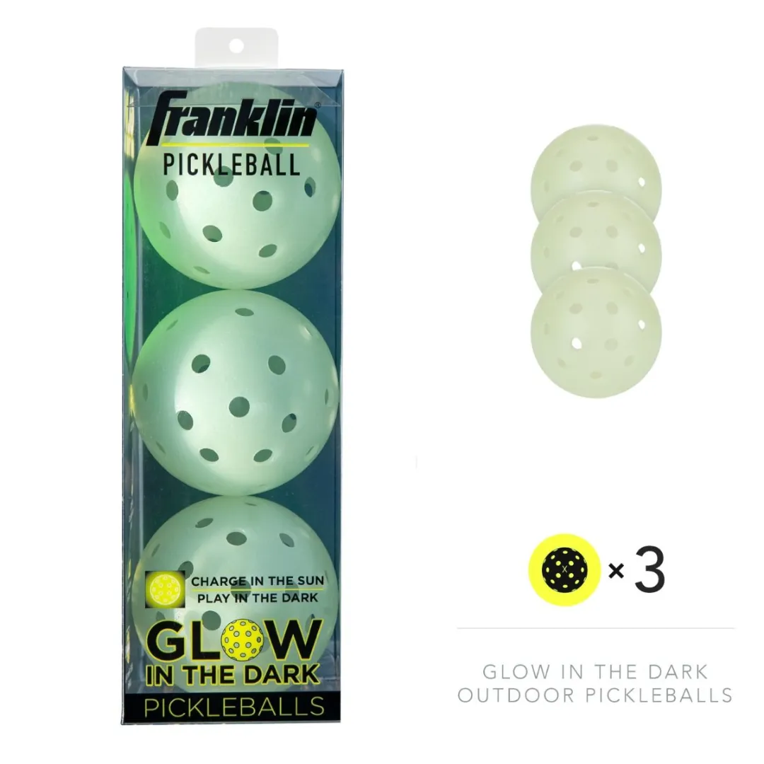 Franklin Glow in the Dark Recreational Pickleballs Outdoor 3-Pack [Lime Green]