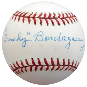 Frenchy Bordagary Autographed Official NL Baseball Brooklyn Dodgers Beckett BAS #F26218