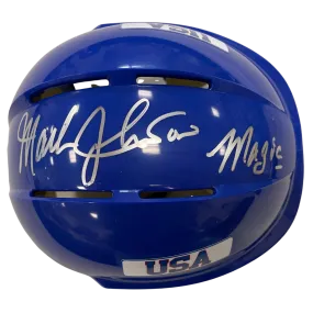 Mark Johnson Autographed Royal Blue Mini Helmet "Magic" (#1/10)