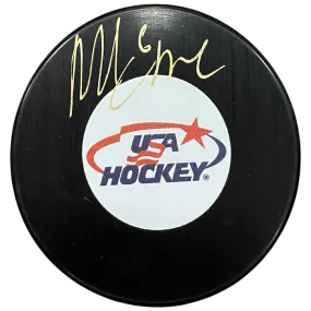 Mike Eruzione Autographed USA Hockey Logo Puck