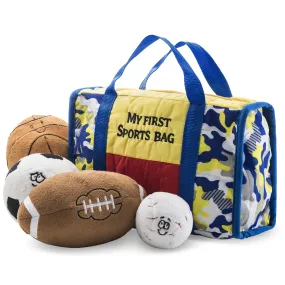 My First Sports Bag Playset With Stuffed Plush Basketball, Baseball, Soccer Ball