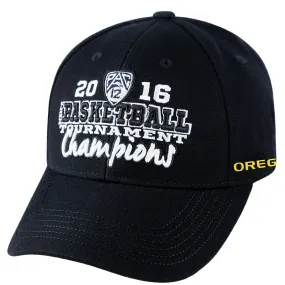 Oregon Ducks 2016 Pac 12 Basketball Tournament Champions Locker Room Hat Cap