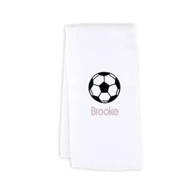 Personalized Basic Burp Cloth with Soccer Ball