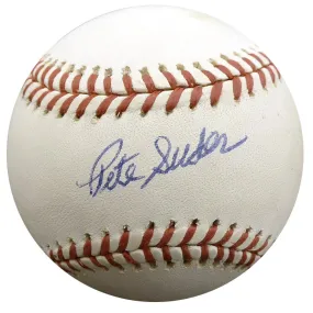 Pete Suder Autographed Official AL Baseball Philadelphia A's Beckett BAS #F27460