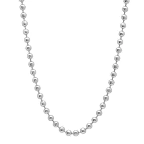 (Plain) Glossy Ball Chain Necklace (Silver)