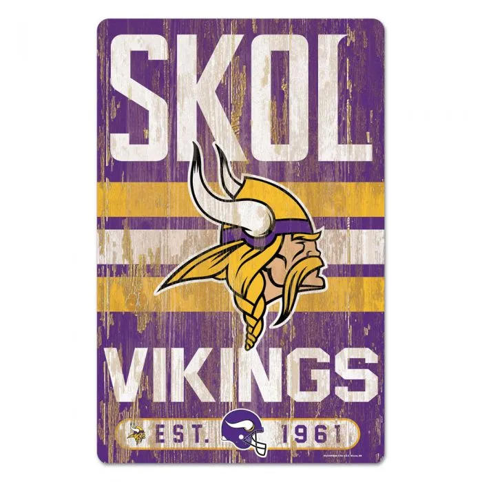 PRE-ORDER: Cam Bynum Autographed Minnesota Vikings 11x17 Wood Sign (Choose From List)