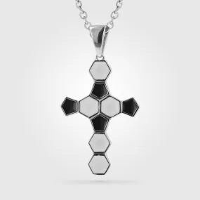 Soccer Ball Cross Necklace | Sterling