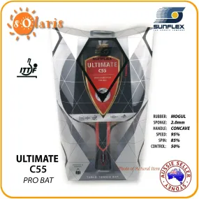 SUNFLEX ULTIMATE C55 Professional Bat ITTF Table Tennis Bat Shock-Absorber Tube