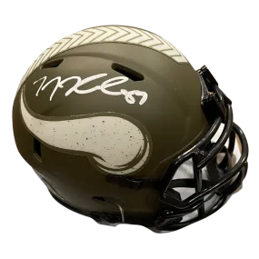 T.J. Hockenson Autographed Minnesota Vikings Salute To Service Mini Helmet